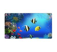 Fish Plants Tropical Marine Nature Life Seaweed,Mouse Pad Large Desk Pad Computer Keyboard Mouse Mat with Non Slip Rubber Base 40 x 70 cm