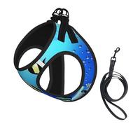 Fish Plants Tropical Marine Nature Life Seaweed,Pet Harness,Adjustable Reflective Dog Harness,Pet Leash Vest,M
