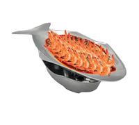 Fish Platter Food Trays - Aluminum Large Hot Pot Set Thai Style Fish Plate Shape | Thai Style Fish Plate Shape Metal Serving Trays for Outdoor Courtyard, Indoor Kitchen