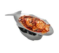 Fish Platter Food Trays - Thai Styles Food Tray, Fish Plate Shape Hot Pot Set | Fish Platter Outdoor Food Tray, Thai Styles Fish Plate Shape Metal Serving Trays for Outdoor Courtyard, Indoor Kitchen