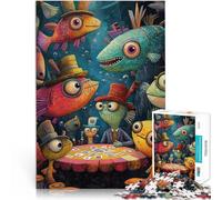 Fish Playing Cards1000 Piece Adult Puzzles Family Game Stress Reliever Difficult Challenge Suitable for desktop decoration 38x26cm