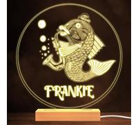 Fish Plays The Saxophone Warm White Lamp Personalised Gift Night Light | Personalised Gift For Home, Lamp Room Décor | Kids & Adults Night Lights With Name | Personalised Gift For Bedroom |