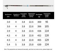 Fish Pole Shrink Long Throw Fishing Rod Pole Carbon Fishing Pole Sea Pole Super Hard Super Light Long Pitch Long Throw Pole Sea Pole Fishing Gear(4.5m)