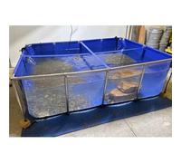 Fish Pond Circular Pool with Window, Thick PVC Canvas, Above Ground Koi Pond, Durable Steel Frame, Multiple