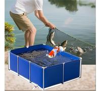 Fish Pond Viewing Canvas Tank with Drain Valve - 2m Temporary Holding Solution, Above Ground Indoor Pond with Steel Frame Liner