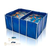 Fish Pond with Galvanized Steel Frame, Foldable PVC Canvas, Leakproof Design for Outdoor Fish Farming and Aquaculture, Ideal Above Ground Tank