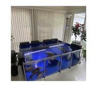 Fish Pond with Viewing Panel, Durable PVC Liner, Steel Frame, Garden Aquarium Basin for Koi and Aquatic Life, Includes Drain Valve, Outdoor Water Feature
