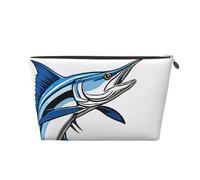 Fish Print Leather Travel Toiletry Bag with Zipper,Cosmetic Bags for Women,Small Make Up Bag for Purse,Portable Travel Cosmetic Bag Gift Bag for Women Girls Lady