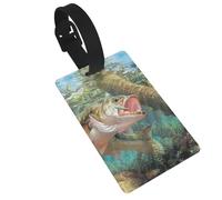 Fish Print Luggage Tags Quick Install Airplane Travel Essentials for Suitcases Durable PVC Bag Tag
