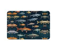 Fish Real Printed Welcome mat 16x24 inch Doormat Suitable for Bathroom, Living Room, Balcony, Entrance Door