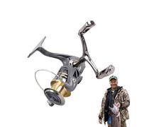 Fish Reel - 5.2:1 Gear Ratio Trout Fishing Reel,Double Rocker Arm Rust-proof 110Lbs Max Drag Catcher for Fly Fishes Freshwater Pier Surfing Ice Lake Trout Inshore