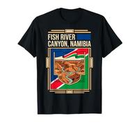 Fish River Canyon Namibia Flag Desert Retro Vintage Art T-Shirt