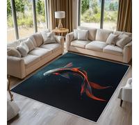 Fish Rugs Living Room Large 160x230, Goldfish Sea Animal Area Rugs for Bedroom, Non Slip Low Pile Soft Flannel Carpet, Bedroom Accessories H-25