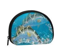 Fish Salmon 1Small Makeup Sanitary Napkin Storage Bag,Women's Cosmetic Coin Purse