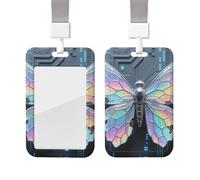 Fish Scale Butterfly Heavy Duty Id Card Badge Holder Plastic Name Tag Badge Holder with Clear Window Waterproof Card Protector Sleeve for Nurse Doctor Teacher Office Employee