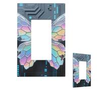 Fish Scale Butterfly Wall Plate Cover Modern Decorative 1 Gang Light Switch Cover Unbreakable Receptacle Outlet Covers For Living Room Bedroom Home Decor 1 Gang