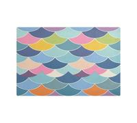 Fish Scale Light Blue Peach Leather Coffee Mats for Coffee Maker Absorbing Coffee Machine Mat for Countertops for Countertop