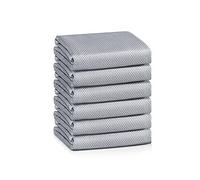 Fish Scale Lint Free Microfiber cleaning cloth,Best Glass window mirror cleaning cloth, Streak Free Nano Miracle cloths for glasses,Stainless Steel,Wine Glass Polishing Towel,Dish cloth Pack of 6,Grey