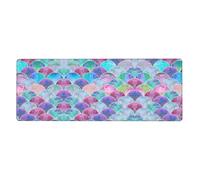 Fish Scale Ocean Gaming Desk Mat, Wide Surface Desk Pad for Keyboard, Mouse and Improved Gaming Stability