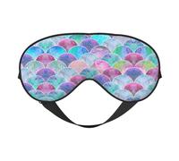 Fish Scale Ocean Sleep Mask Night's Sleep Soft Eye Mask Adjustable Strap Works Nap Position Sleeping Aid