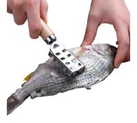 Fish Scale Planer | Stainless Steel Fish Scaler - Wooden Handle Fish Skin Scraper, Scarper Remover, Easily Remove Fish Scales, Kitchen Fish Cleaning Seafood Tool