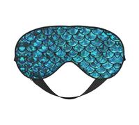 Fish Scale Printing Reversible Design Sleep Mask, Ideal for Camping, Meditation & Shifts, Snug Fit,No Light Leakage