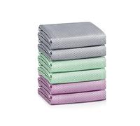 Fish Scale Streak Free Miracle Cleaning Cloth Easy Clean Nanoscale,Microfiber Window Mirror Glass Car Stainless Steel Cleaning Cloth,Lint Free Dish cloth Wine Glass Polishing Towel,Reusable,Pack 6,Mix