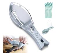 Fish Scaler with Collection Container, Anti-Splash (Blue) | Serrated Teeth Descaler, Gentle On Fish Skin & Flesh, Hook Up Easy To Store, Hygienic & Easy To Clean For Kitchen And Outdoor