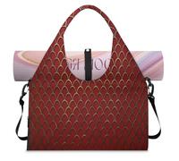 Fish Scales Print Sports Duffle Bag with Shoe Compartment Weekend Overnight Bags Tote Cabin Luggage Bag for Gym Yoga Travel
