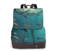 Fish schools on the seabed Ladies Travel Fashion Back Pack,Casual backpack,Print Women's leather backpack for Work