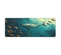 Fish Schools On The Seabedfloral Print Mousepad Laptop Keyboard Mat Large Mouse Pad With Stitched Edges Long Non-Slip Rubber Base Spring Desk Pad For Office Home Desk Decor, 31.5" X 11.8"