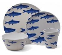 Fish Sealife Melamine Outdoor Dining Picnic 16 Piece Set