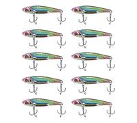 Fish Shape Artificial Bait Fishing Lure High Simulation Aluminum Alloy Barbed Hooks for Freshwater Saltwater Fishing 10PCS Set