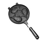 Fish Shape Waffle Cake Maker - Taiyaki Pan With 3 Cavities, Aluminum Alloy Japanese Snack Mold, Long Handle For Safe Cooking, 41x20cm | Breakfast, Home & Outdoor Use