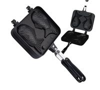 Fish Shape Waffle Maker - Aluminum 7.7 Inch, Taiyaki Pancake Pan, Japanese Dessert Pan | Nonstick Baking Machine, Home Baking Use Snack Food