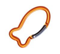 Fish Shaped Carabiner - Locking Camping Clip, Alloy Keychain | Heavy Duty Durablee Spring Design, Multifunctional Portable Accessory For Hiking Fishing Climbing Traveling Backpacks Hammocks Tent