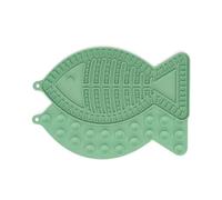 Fish-Shaped Cat Slow Feeders Lick Mat Fun Alternative to a Slow Feed Cat Bowl or Dish Perfect for Food, Treats and Anxiety Reduction (Green)