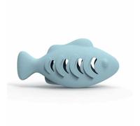 Fish Shaped Cat Treat Dispenser, Food Grade Silicone Interactive Slow Feeder Puzzle Toy for Indoor Pet Hunting Play Anti Boredom Chew
