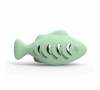 Fish Shaped Cat Treat Dispenser, Food Grade Silicone Interactive Slow Feeder Puzzle Toy for Indoor Pet Hunting Play Anti Boredom Chew