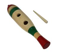 Fish Shaped Guiro Instrument, Mini Wooden Fish Clapper Toy Latin Percussion Instrument with Rhythm Sticks for Educational Early Learning (21cm / 8.3in)