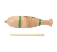 Fish Shaped Guiro Wooden Latin Percussion Instrument, Handheld Rhythm Maker with Stick for Kids Music Learning, Durable Educational Musical Toy for Kindergarten and Home Use
