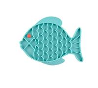 Fish-Shaped Slow Feeder Licking Mat for Dogs and Cats, Silicone Pet Feeding Tray for Anxiety Relief, Suitable for Wet and Dry Food, Heat-Resistant (-20°C to 210°C), Easy to Clean, 24.5 x 19 cm