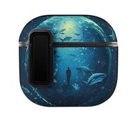 Fish Sharks Undersea Starry Sky Slim Compatible with Airpods 4 Case Protective Hard Cover Skin