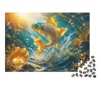 Fish Shell Water 1000pcs Mini Puzzle For Family Challenging | 70x50cm Cardboard Living Room Decor Durable Structure Birthday Gift Anxiety Relief
