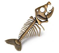 Fish Skeleton Beer Bottle Opener, Fisherman Gift, Bronze | The bottle opener opens beer bottles and combines practical function with a detailed fish skeleton shape