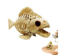 Fish Skeleton Prop,Skull Fish Bone Figurines - Halloween Skeleton Animal Bones for Home Living Room Bedroom Desk Top Party Haunted House Bar