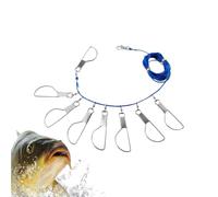 Fish Stringer for Caught Fish Rustproof Quick Release Clip with | Fish chain with link ring for salmon and perch for lake, river, boat, shore, river bank, pond, bridge and