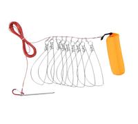 Fish Stringer with 10 Detachable Stainless Steel Hooks for Secure Live Fish Lock for Fishing Trips, 16.4ft PVC Wrapped Rope
