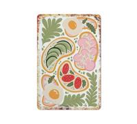 Fish Supper Mediterranean Dinner Art Kitchen Retro Cafe Sage Kitsch Food Gallery Bold Fun Office Wall Art Poster Coffee Bar Tin Sign Cubicle Decor Desk Home Gift Vintage Decor Metal 8" x 12"