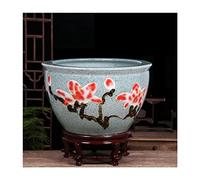 Fish Tabk Aquarium Fish Tank Ceramic Fish Culture Tank Home Living Room Lotus Tortoise Tank Courtyard Feng Shui Lucky Goldfish Bowl Fish Bowl Cool Fish Tank,A-53cm